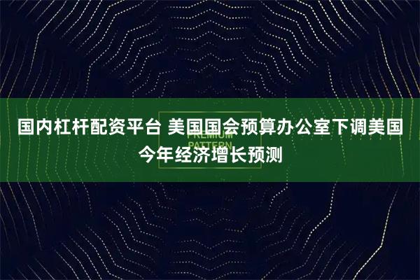 国内杠杆配资平台 美国国会预算办公室下调美国今年经济增长预测